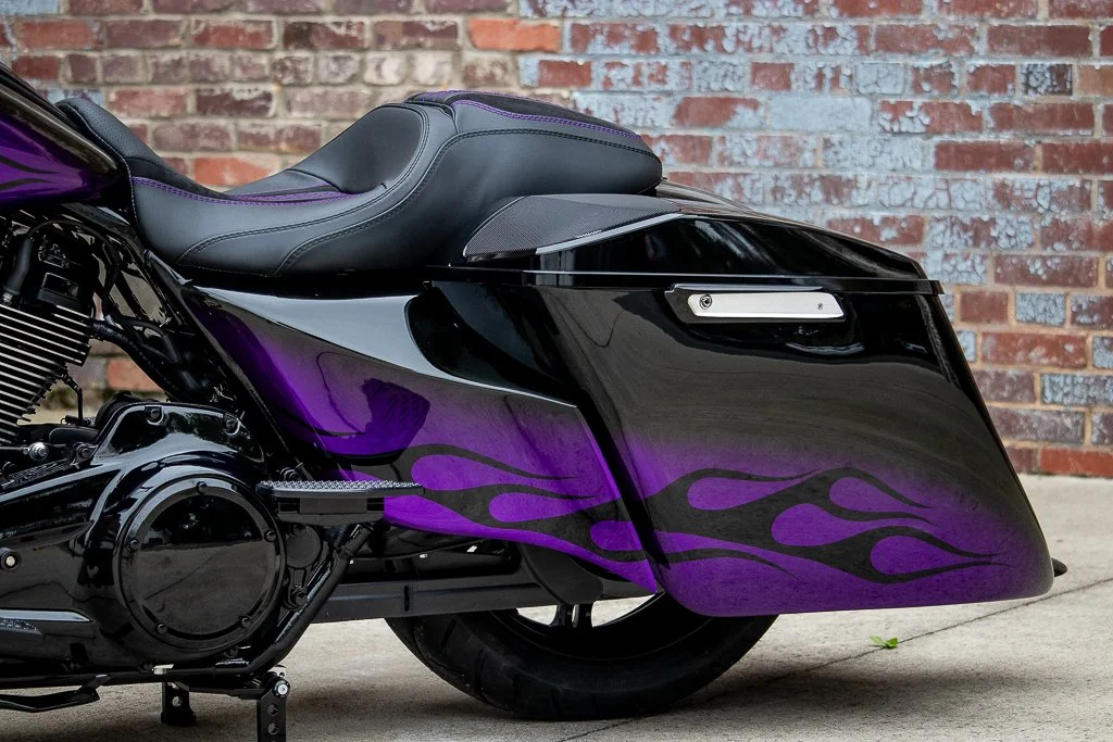 トラ hanes Harley Davidson purple flame トラ hanes Harley Davidson purple flame Harley Davidson